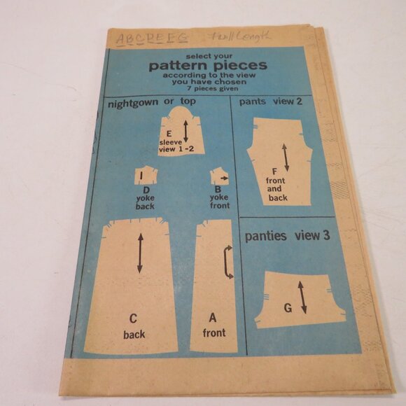 simplicity 9095 sewing pattern nightgown, shirt, pants, shorts - Picture 5 of 8